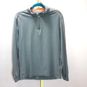 Tasc Bamboo Performance 1/4 Zip Pullover Green Gray Mens Medium